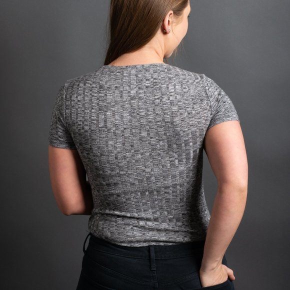 Grey Ribbed Tee Bodysuit by Forever 21 - Picture 10 of 10